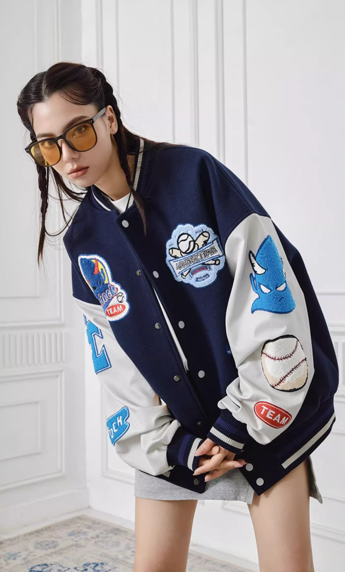 Baseball Jacket | Achock Fun Embroidery Baseball Jacket | Face 3 Face