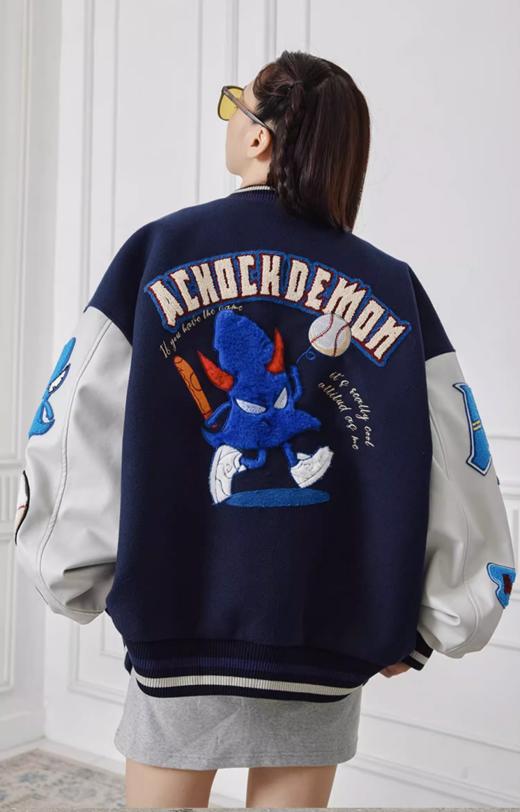 Baseball Jacket | Achock Fun Embroidery Baseball Jacket | Face 3 Face