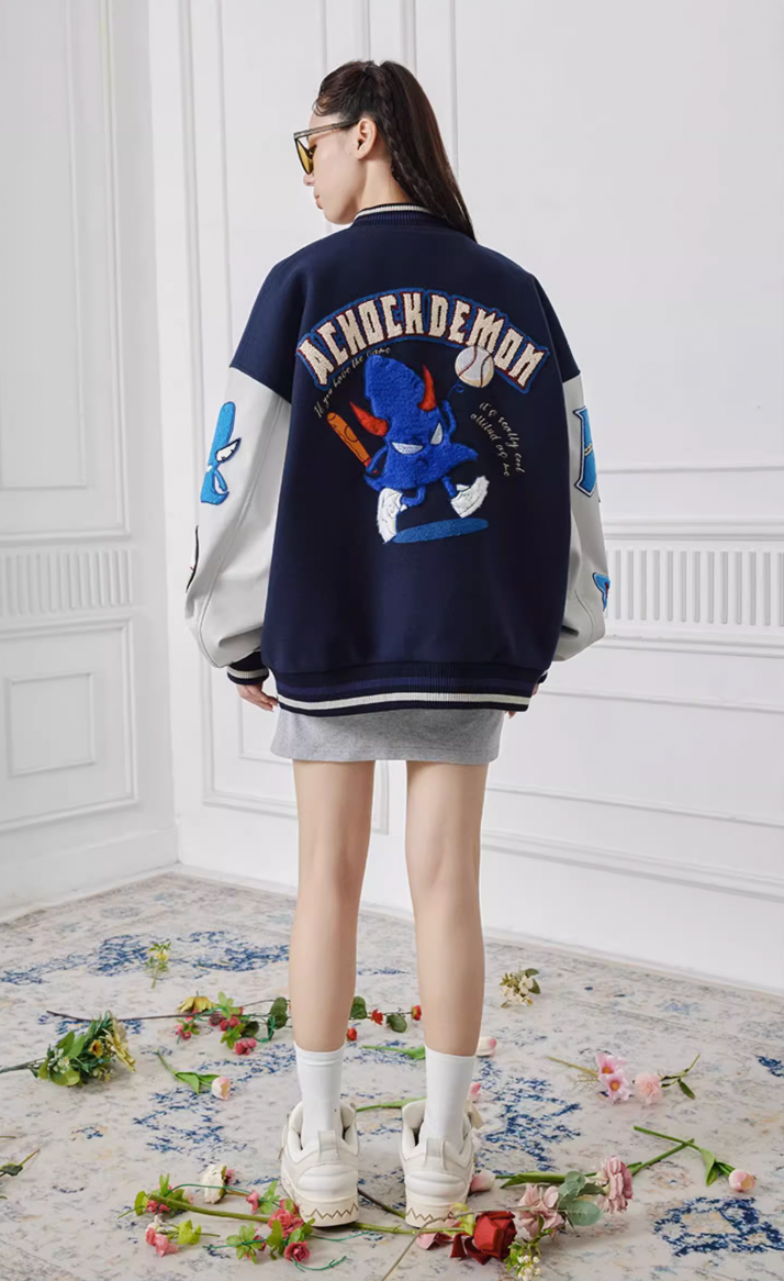Baseball Jacket | Achock Fun Embroidery Baseball Jacket | Face 3 Face