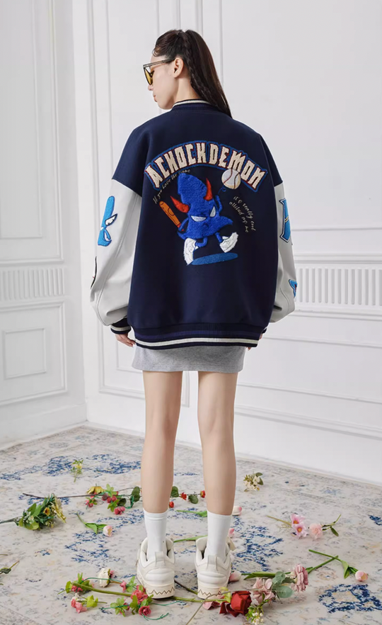 Baseball Jacket | Achock Fun Embroidery Baseball Jacket | Face 3 Face