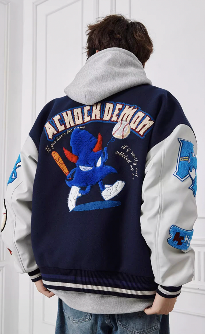 Achock Fun Embroidery Baseball Jacket