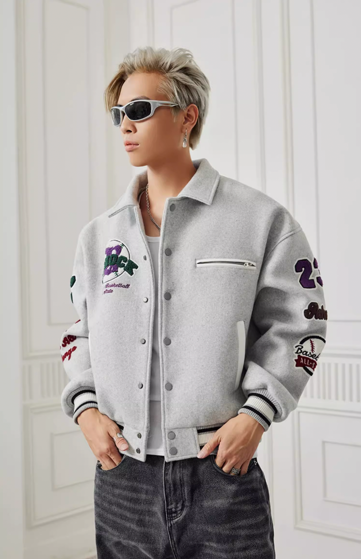 Baseball Jacket | Achock Bird Embroidery Baseball Jacket | Face 3 Face