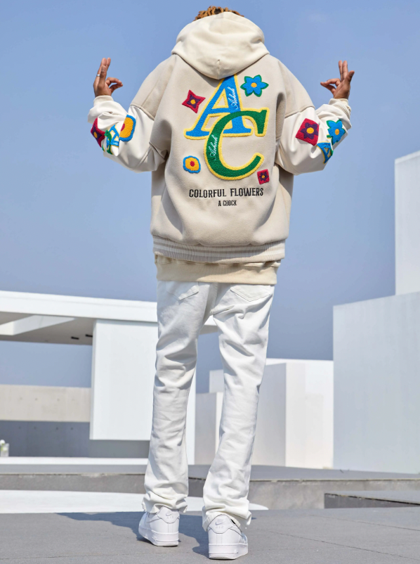Baseball Jacket | Achock Floral Embroidered Baseball Jacket | Face 3 Face