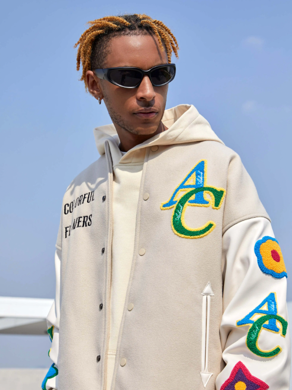 Baseball Jacket | Achock Floral Embroidered Baseball Jacket | Face 3 Face