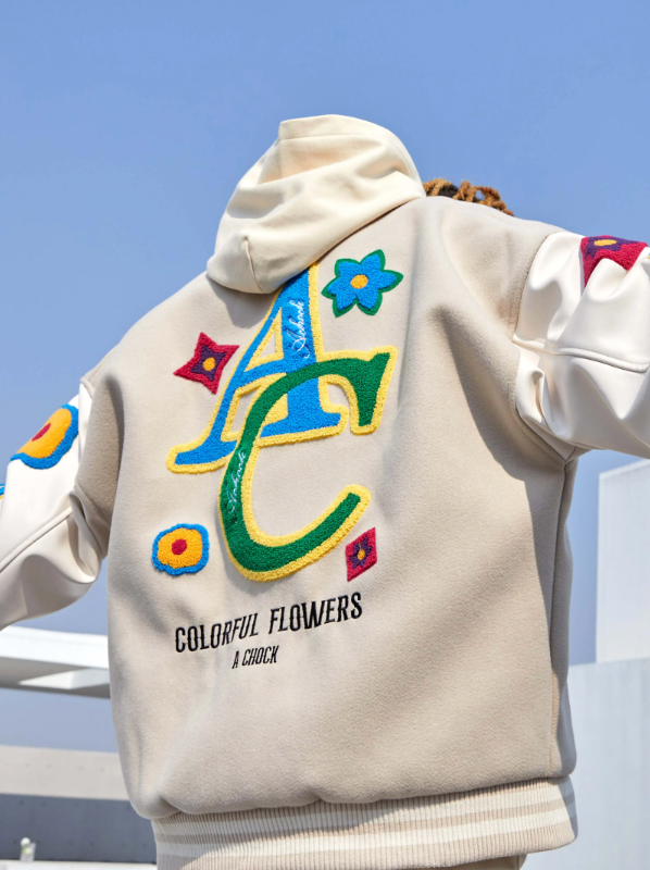 Baseball Jacket | Achock Floral Embroidered Baseball Jacket | Face 3 Face