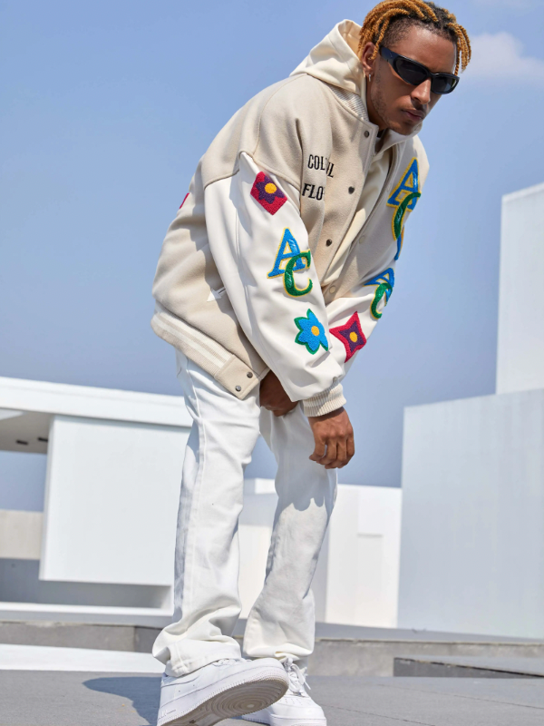 Baseball Jacket | Achock Floral Embroidered Baseball Jacket | Face 3 Face