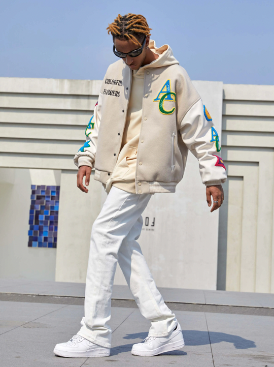 Baseball Jacket | Achock Floral Embroidered Baseball Jacket | Face 3 Face