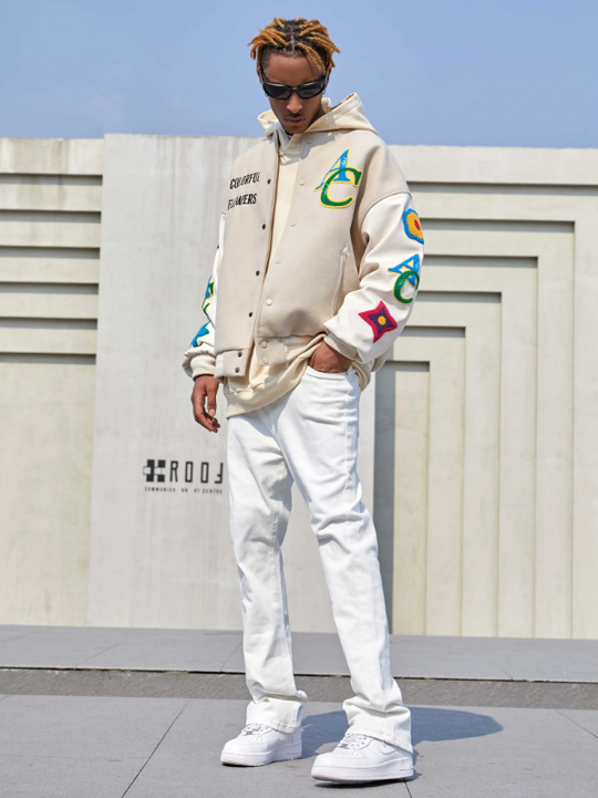 Baseball Jacket | Achock Floral Embroidered Baseball Jacket | Face 3 Face
