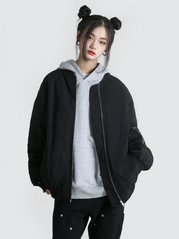 Achock Logo Badge Zipper Flight Jacket