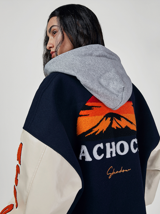 Achock Mountain Sunset Embroidery Baseball Jacket