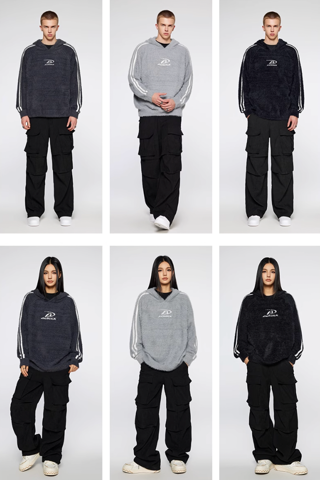 Achock Logo Jacquard Mink Wool Knit Hoodie