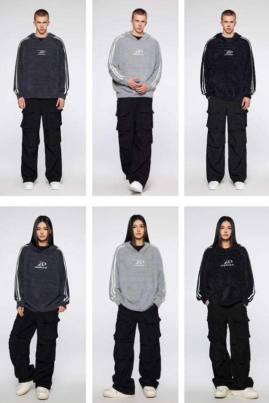 Achock Logo Jacquard Mink Wool Knit Hoodie