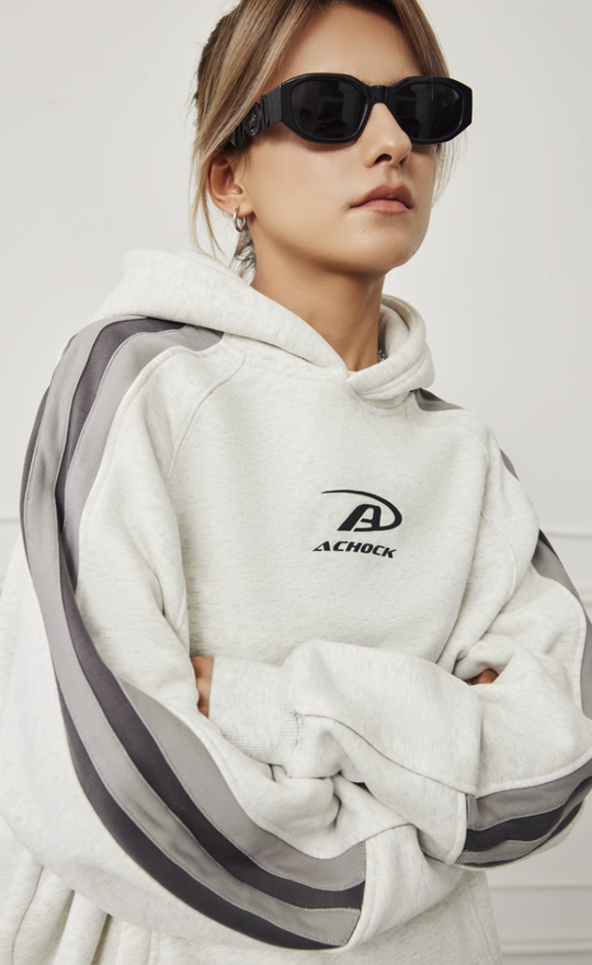 Achock Patchwork Small Logo Print Hoodie