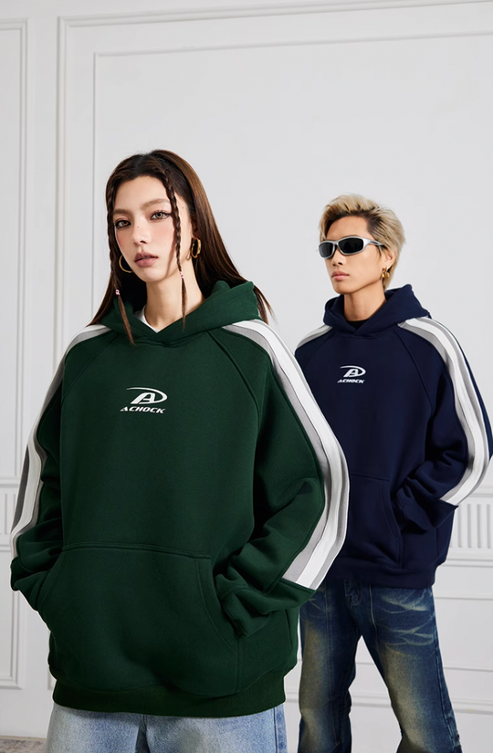 Achock Patchwork Small Logo Print Hoodie