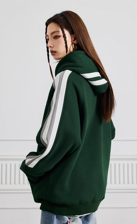 Achock Patchwork Small Logo Print Hoodie