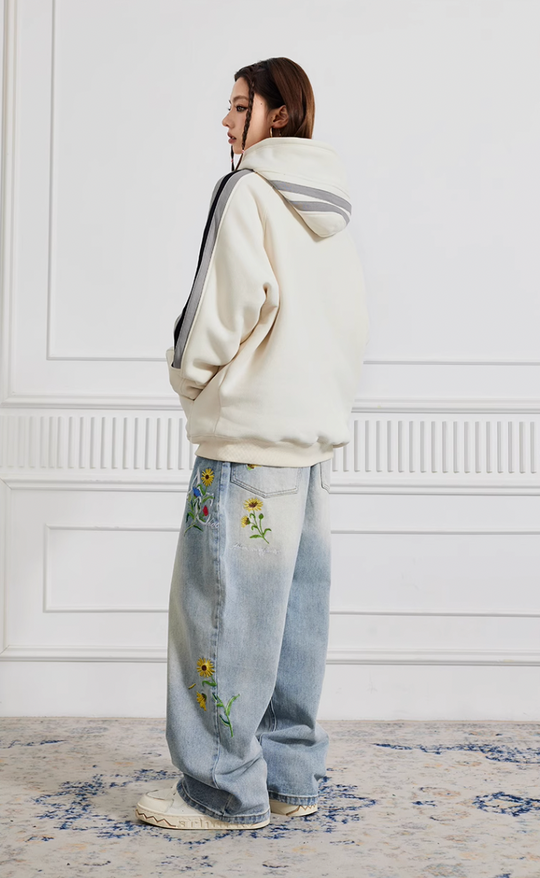 Achock Patchwork Small Logo Print Hoodie