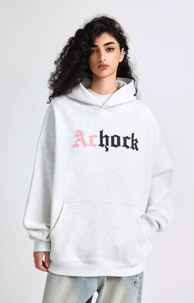 Puff print hoodies | Achock Colorblocking Printed Logo Hoodie | Face 3 Face