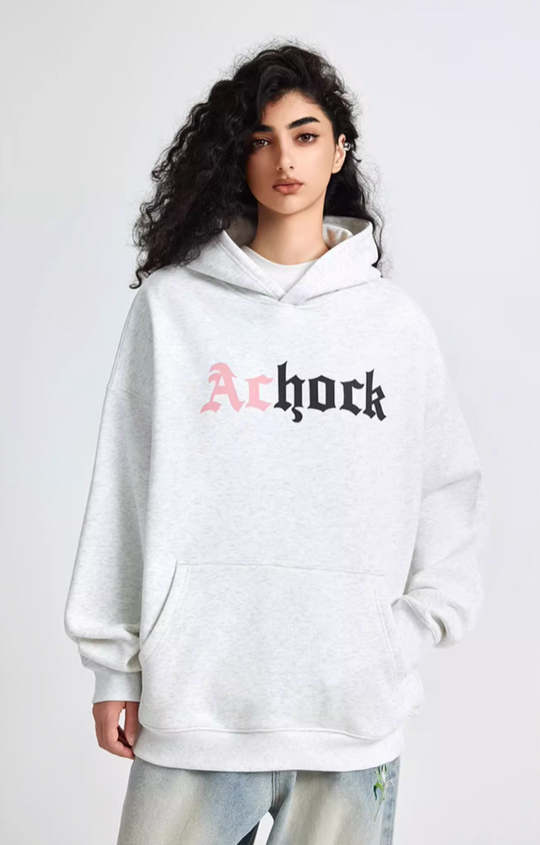 Puff print hoodies | Achock Colorblocking Printed Logo Hoodie | Face 3 Face