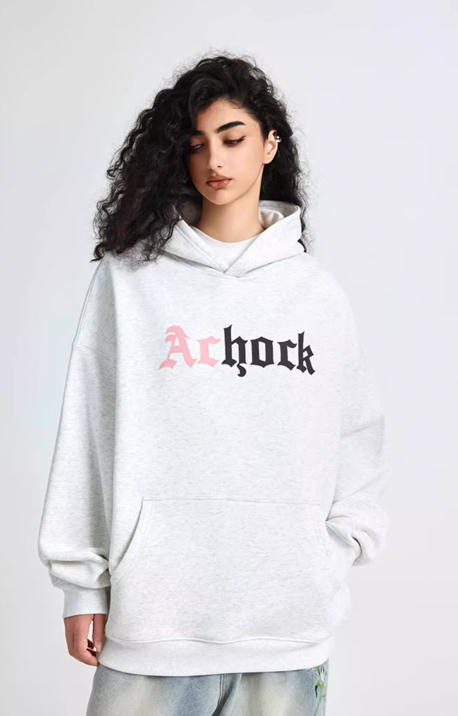 Puff print hoodies | Achock Colorblocking Printed Logo Hoodie | Face 3 Face