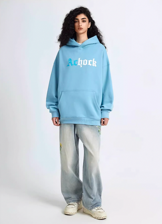 Puff print hoodies | Achock Colorblocking Printed Logo Hoodie | Face 3 Face