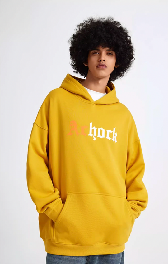 Puff print hoodies | Achock Colorblocking Printed Logo Hoodie | Face 3 Face