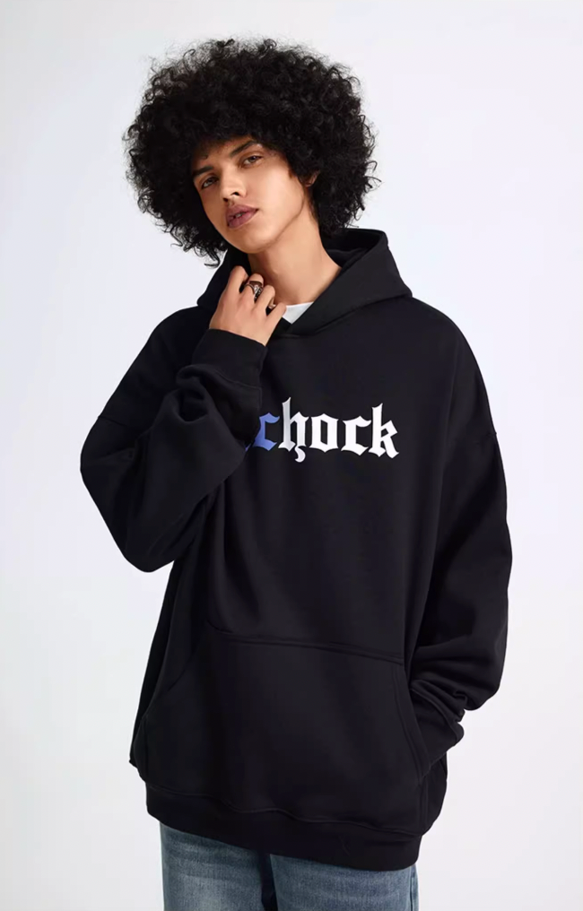 Puff print hoodies | Achock Colorblocking Printed Logo Hoodie | Face 3 Face