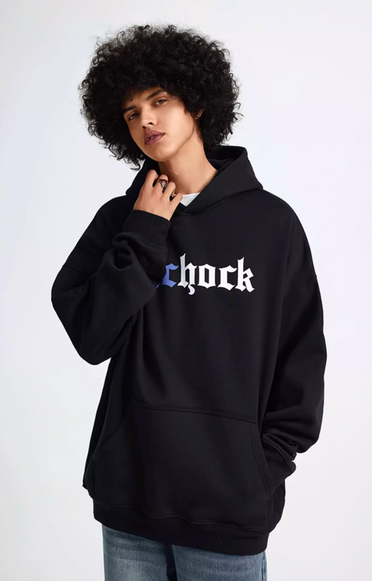Puff print hoodies | Achock Colorblocking Printed Logo Hoodie | Face 3 Face