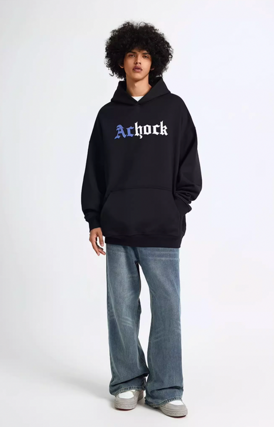 Puff print hoodies | Achock Colorblocking Printed Logo Hoodie | Face 3 Face