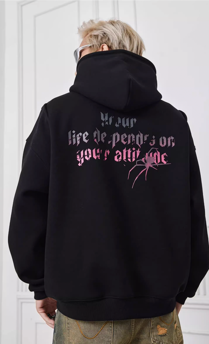 Achock Spider Print Hoodie