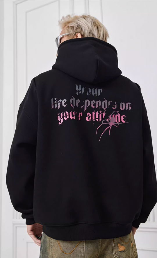 Achock Spider Print Hoodie