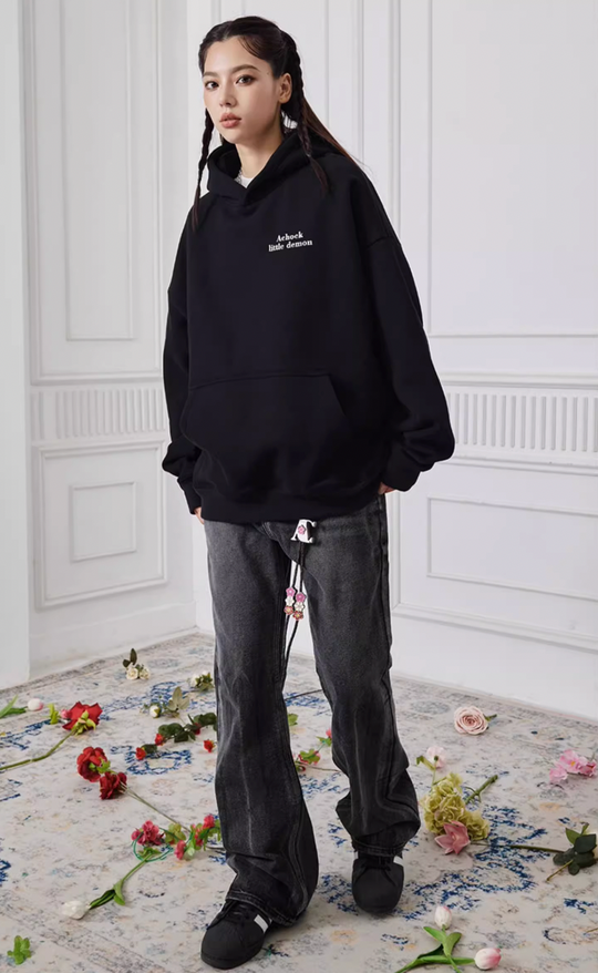 Achock Little Devil Print Hoodie