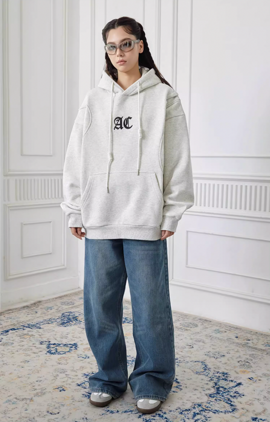 Achock Logo Embroidery Deconstructed Splicing Hoodie