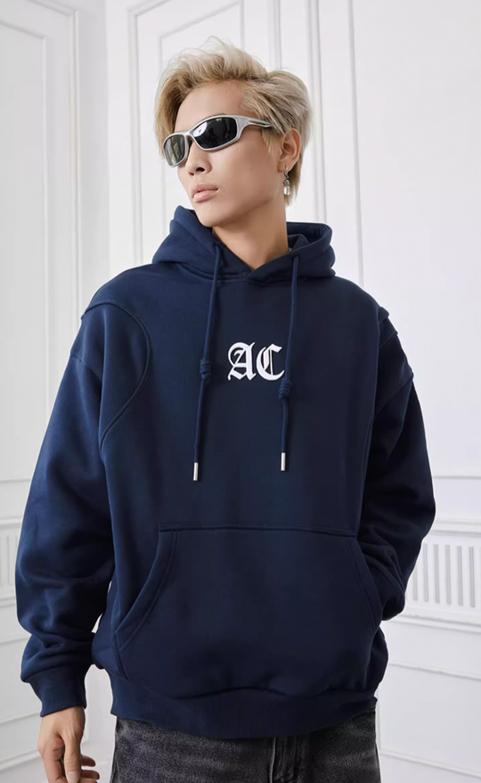 Achock Logo Embroidery Deconstructed Splicing Hoodie