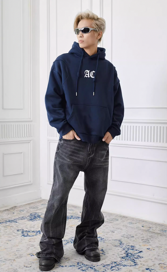 Achock Logo Embroidery Deconstructed Splicing Hoodie