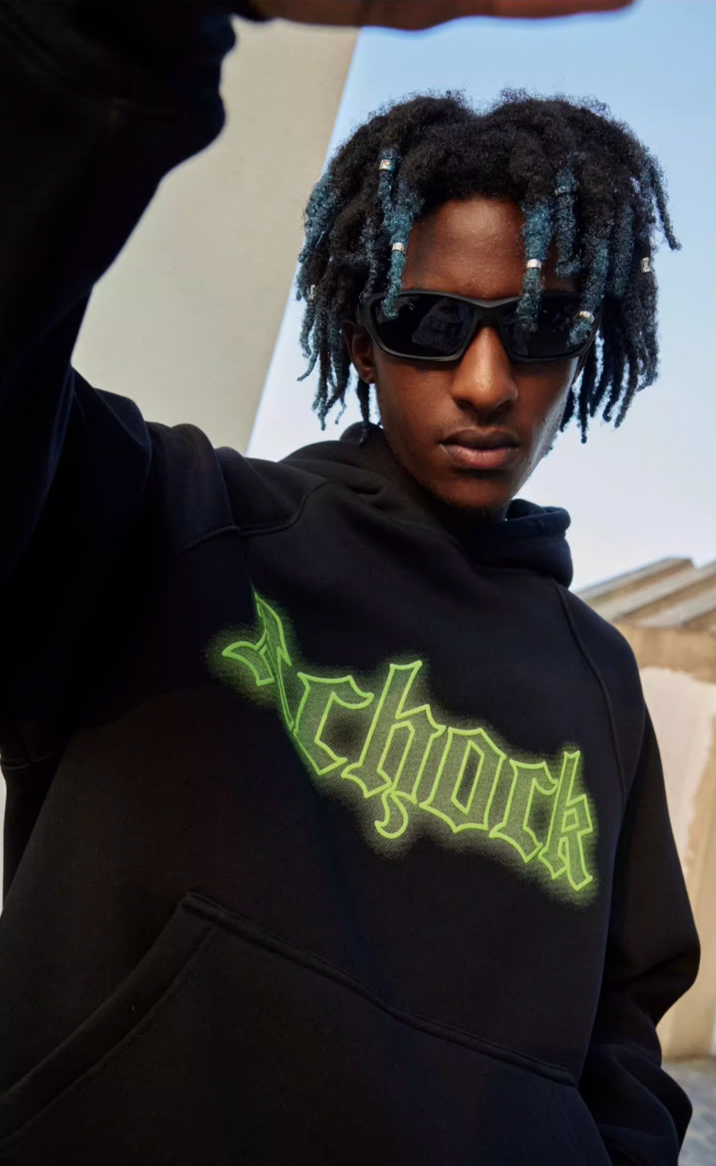 Achock Raglan Sleeve Logo Printed Hoodie