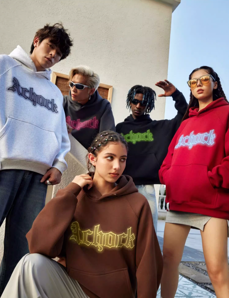 Achock Raglan Sleeve Logo Printed Hoodie