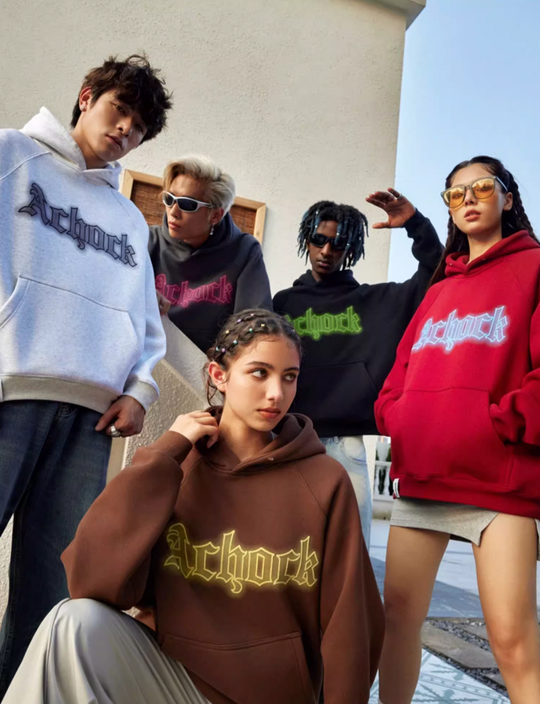 Achock Raglan Sleeve Logo Printed Hoodie