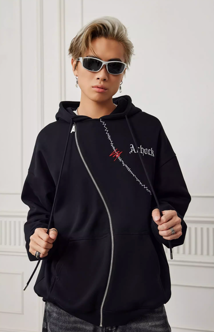 Achock Logo Embroidered Design S Zipper Hoodie
