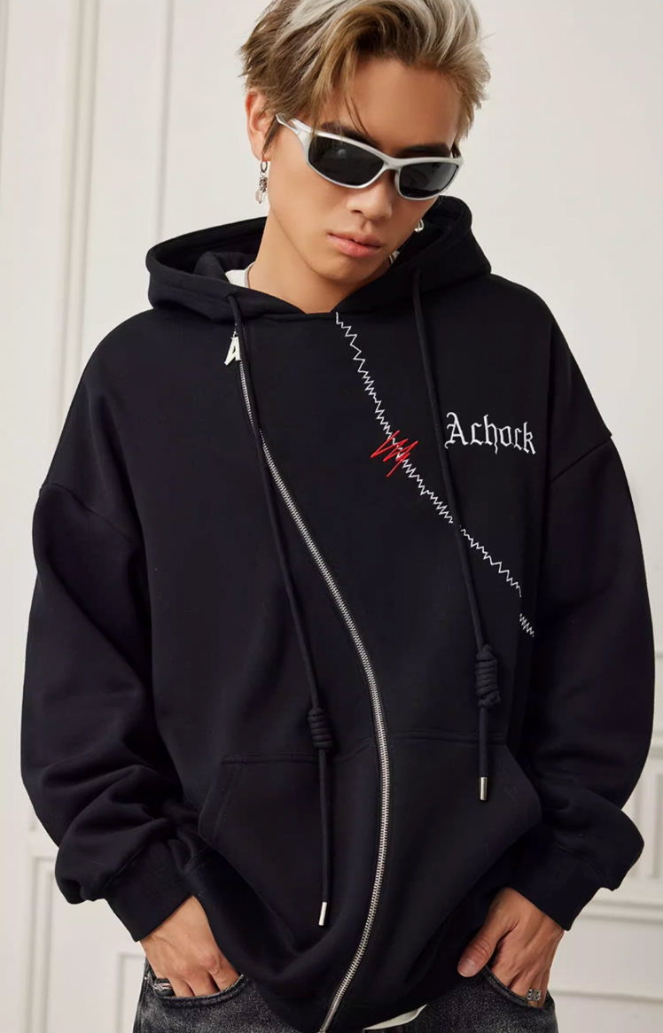 Achock Logo Embroidered Design S Zipper Hoodie