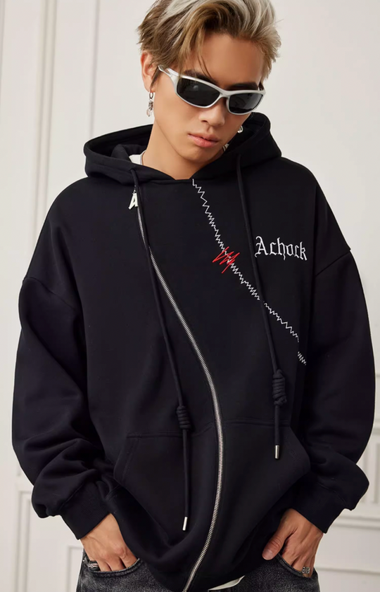 Achock Logo Embroidered Design S Zipper Hoodie