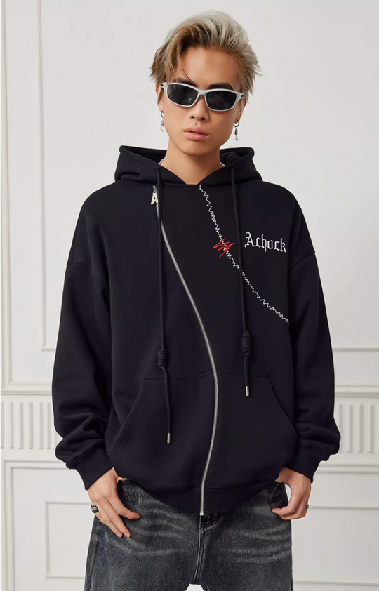Achock Logo Embroidered Design S Zipper Hoodie
