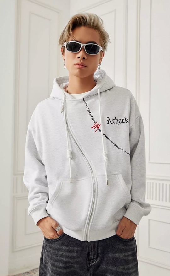 Achock Logo Embroidered Design S Zipper Hoodie