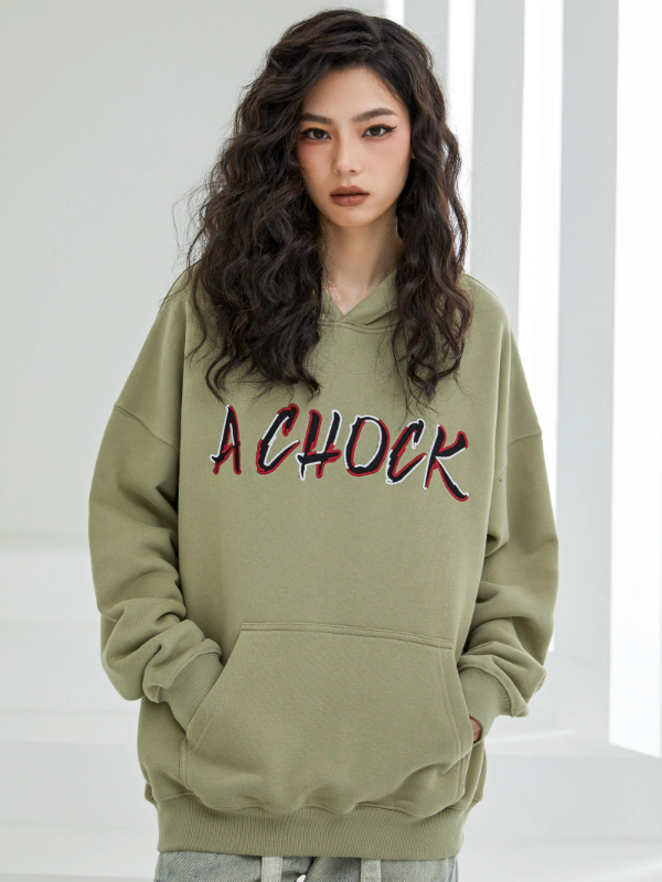 Achock Multicolor Logo Embroidery Hoodie