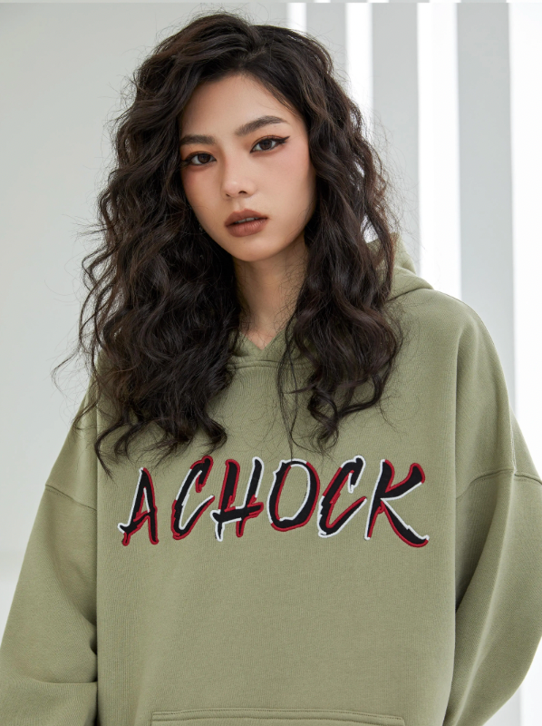 Achock Multicolor Logo Embroidery Hoodie