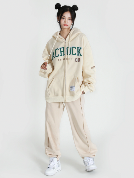 Achock Logo Apricot Zipper Hoodie