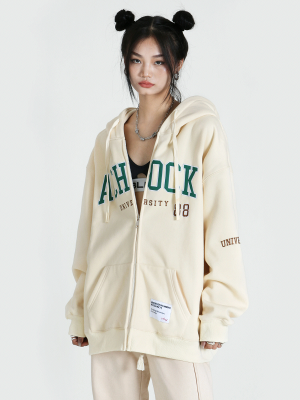 Achock Logo Apricot Zipper Hoodie