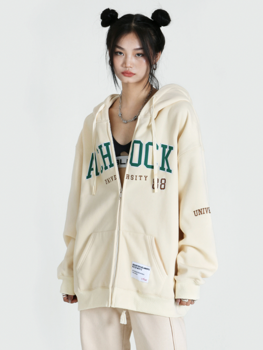 Achock Logo Apricot Zipper Hoodie