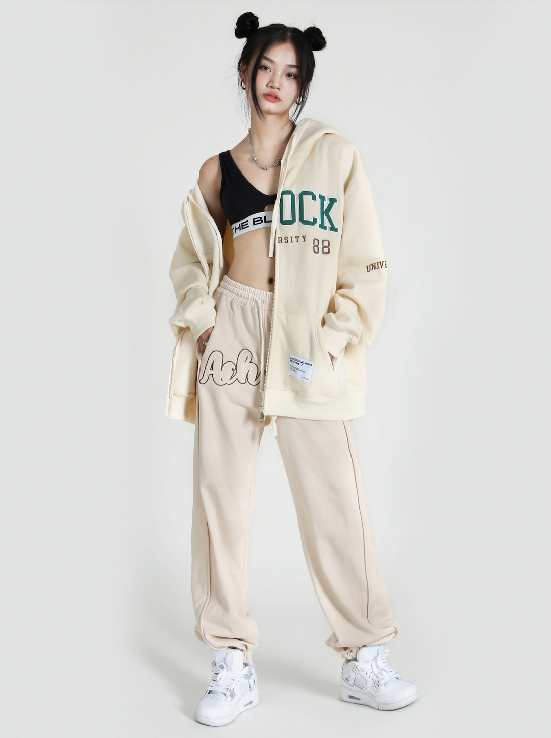 Achock Logo Apricot Zipper Hoodie