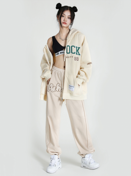 Achock Logo Apricot Zipper Hoodie