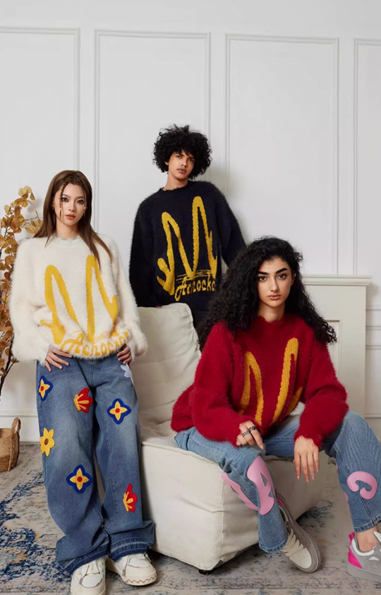 Achock M Letter Knit Sweater